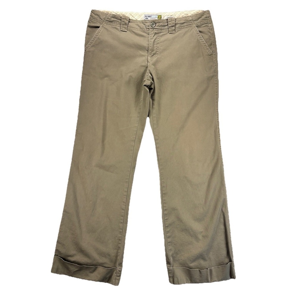 Vintage Old Navy Chino Pants Womens 8 Short Khaki Stretch Low Waist‎ Preppy Y2K